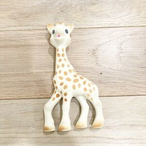 Cream & Tan Giraffe Infant Teether Toy - Soft Squeaky Comfort Sofie La Girafe